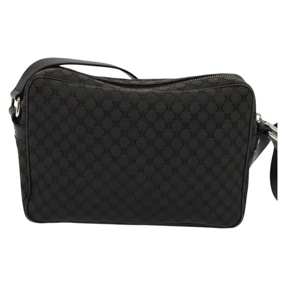 CELINE Macadam Canvas Shoulder Bag Black Silver - Picture 3 of 12